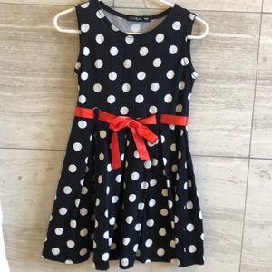 3/$15 Navy blue polka dot dress girls size 4